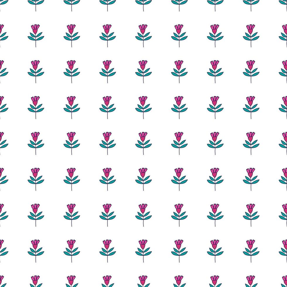 Flower seamless pattern in naive art style. Abstract simple floral wallpaper. vector