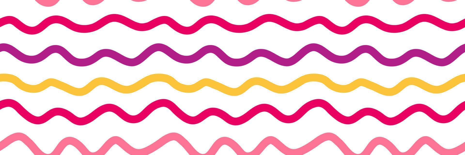 Funny waves seamless pattern. Hand drawn abstract wavy line endless wallpaper. Creative stripes background. vector