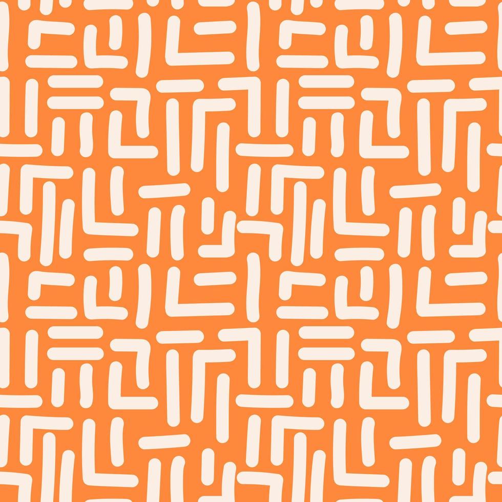 Hand drawn maze geometric seamless pattern. Funny labyrinth background. Freehand lines wallpaper vector