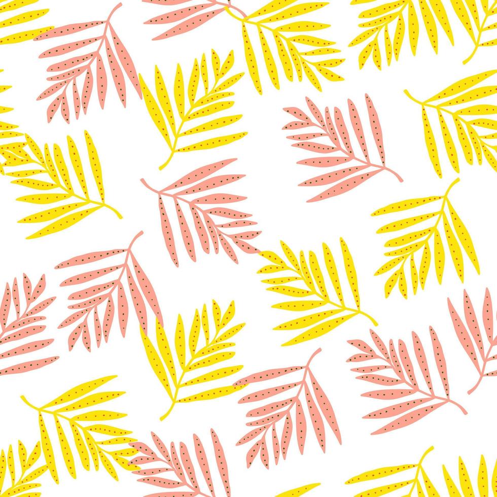 patrón sin costuras de hojas de palmeras tropicales creativas. papel tapiz de hojas de la jungla. fondo floral botánico. telón de fondo de plantas exóticas. vector