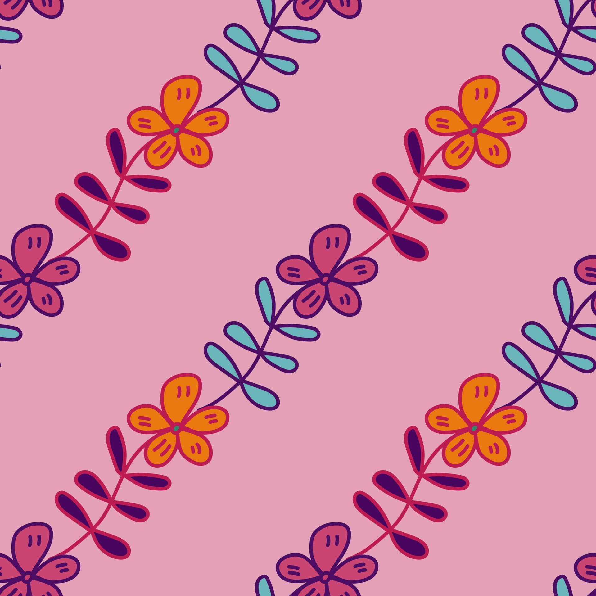Simple outline flower seamless pattern. Floral wallpaper. 8469299