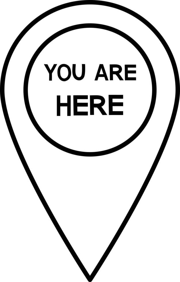 You Are Here Location Pointer on white background. vector