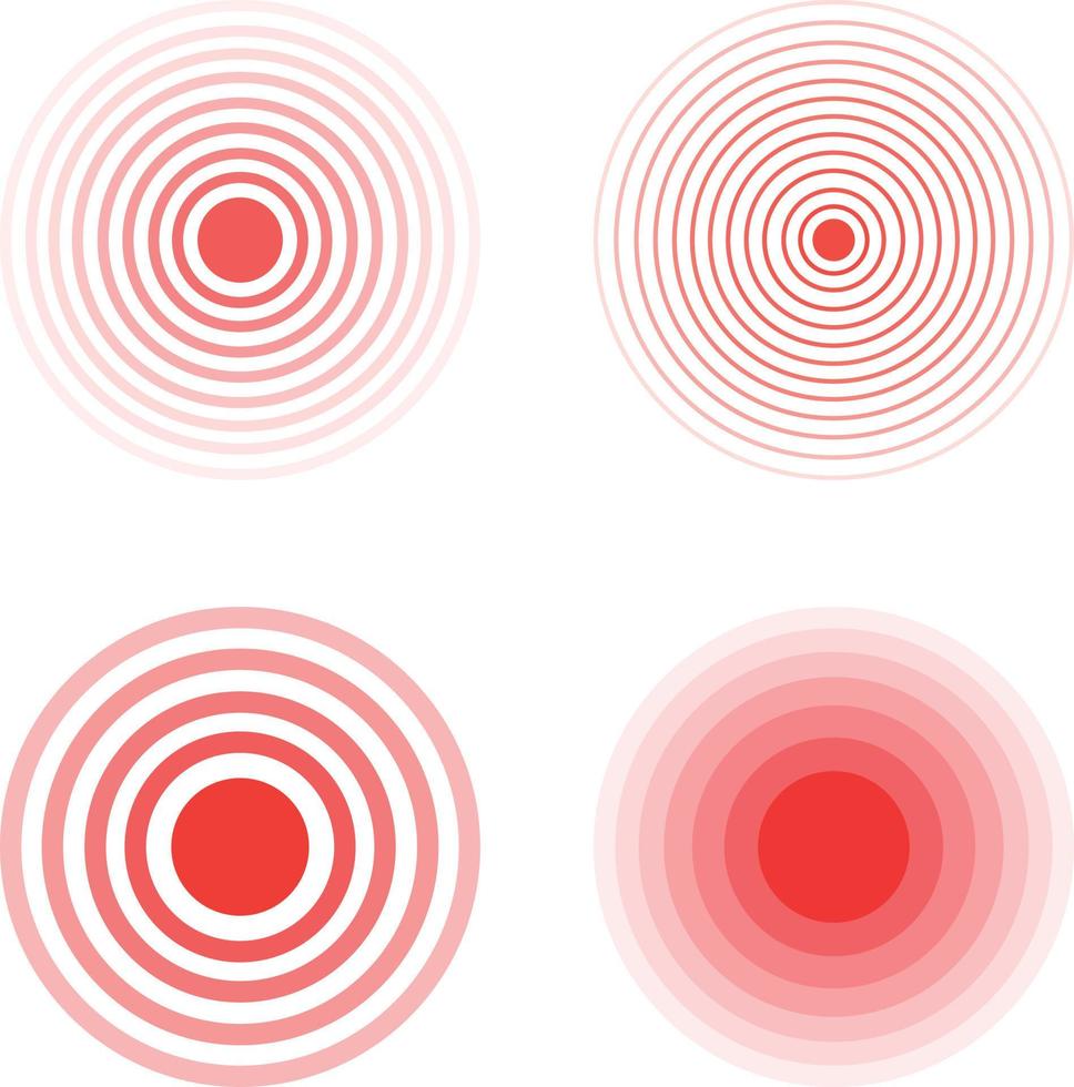 Pain circles icon set on white background. vector