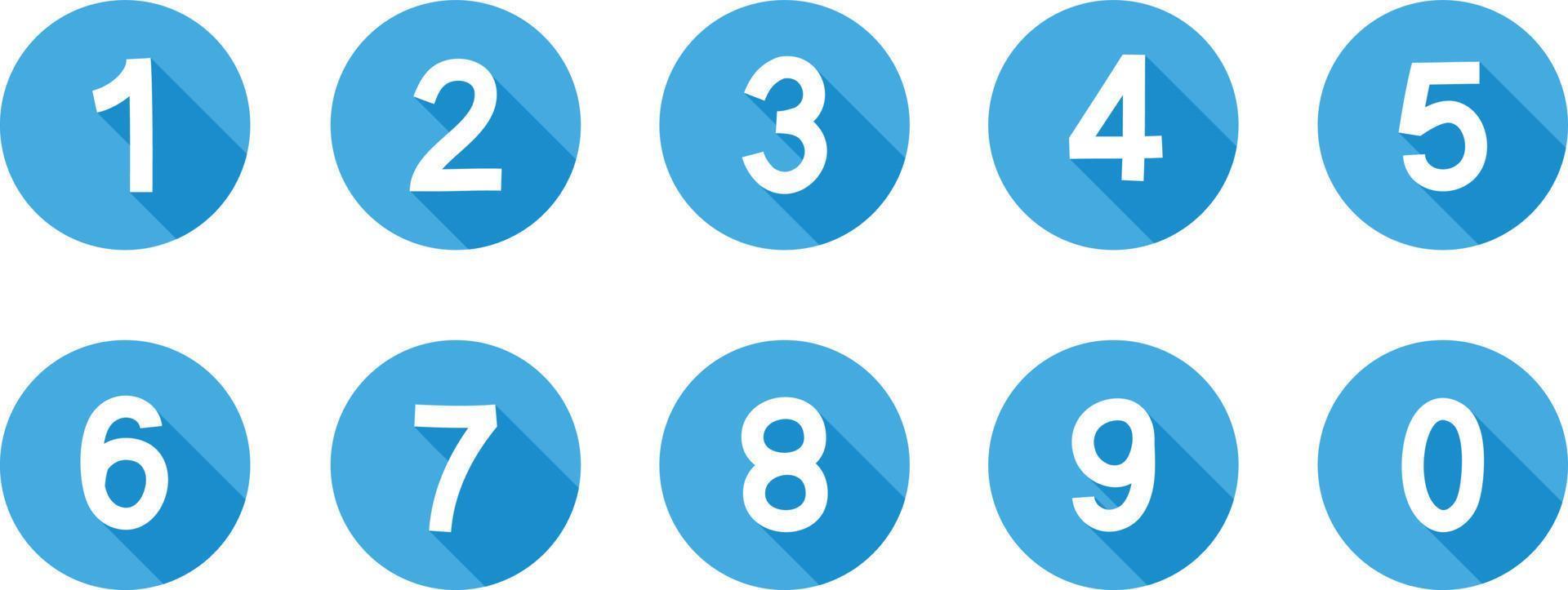 Numbers icon set on white background. vector