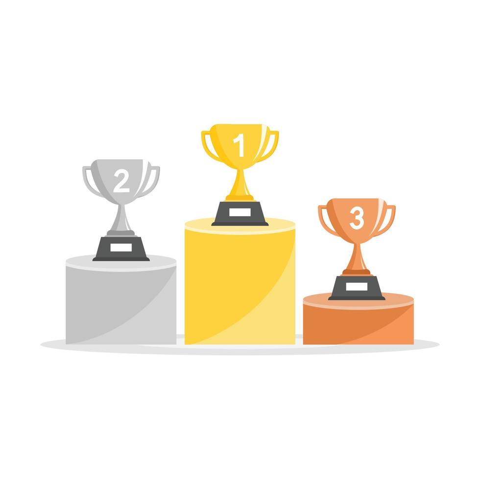 Winners podium with trophy icon isolate on white background. vector