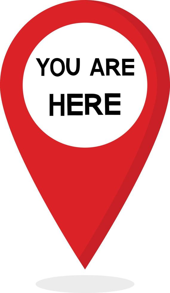 You Are Here Location Pointer on white background. vector