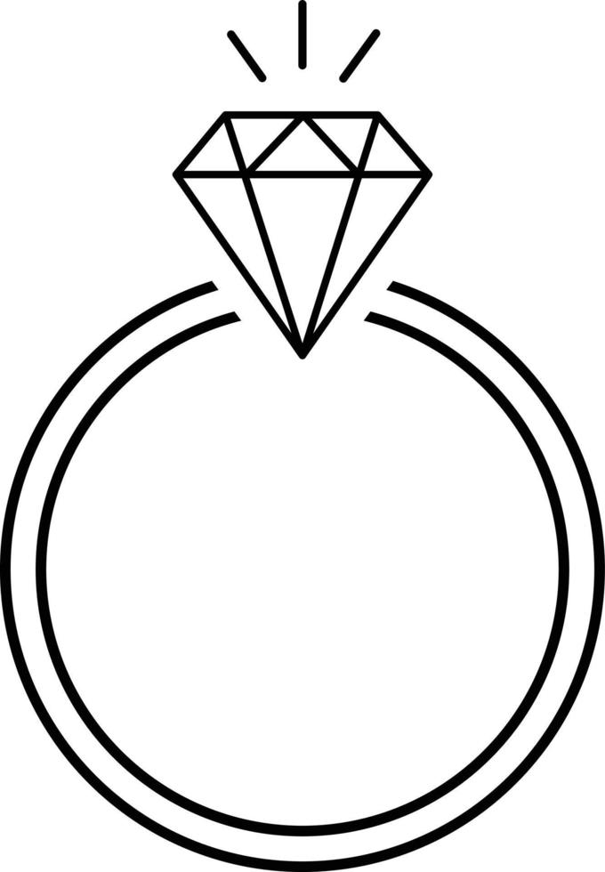 Diamond ring icon isolate on white background. vector