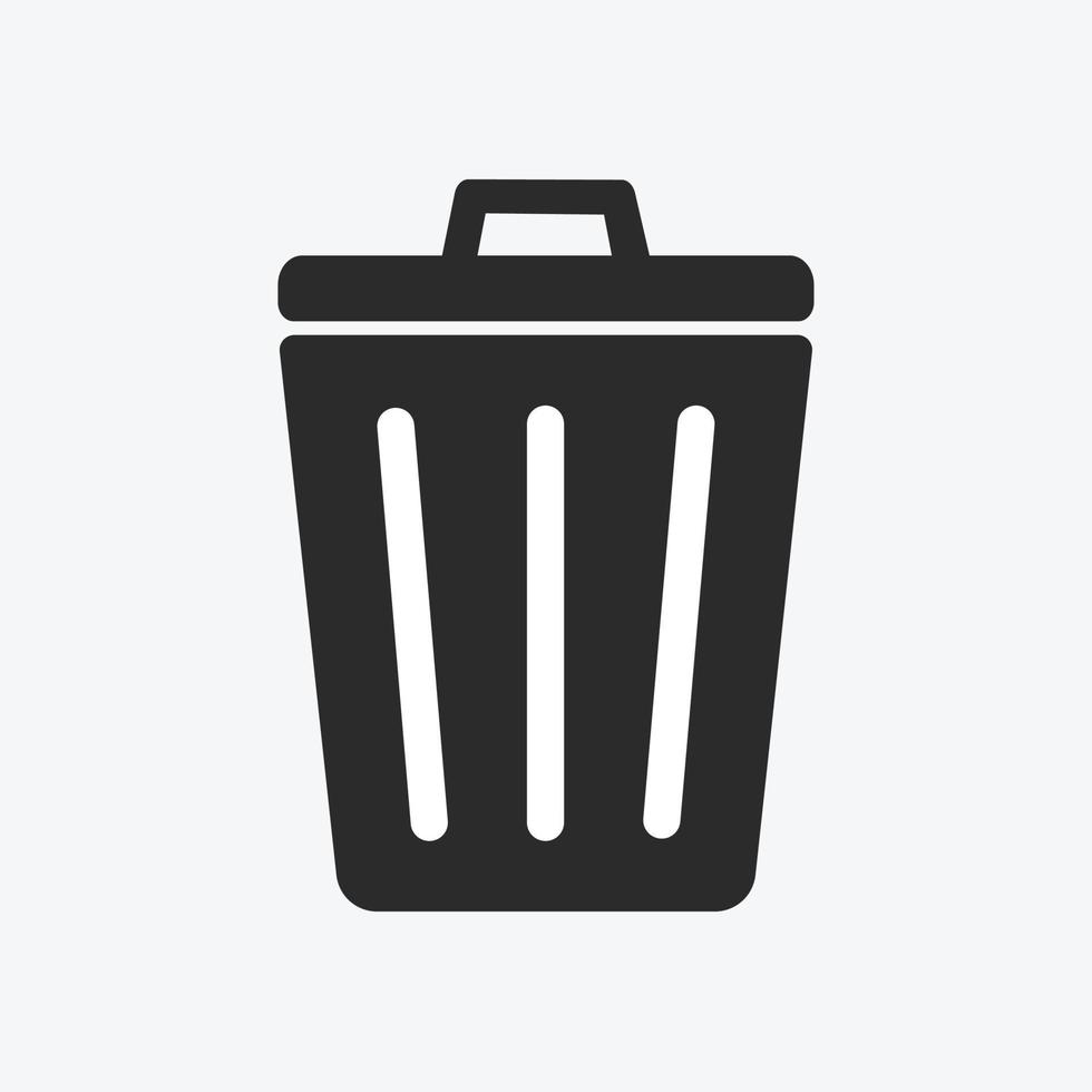 Garbage bin icon on white background. vector