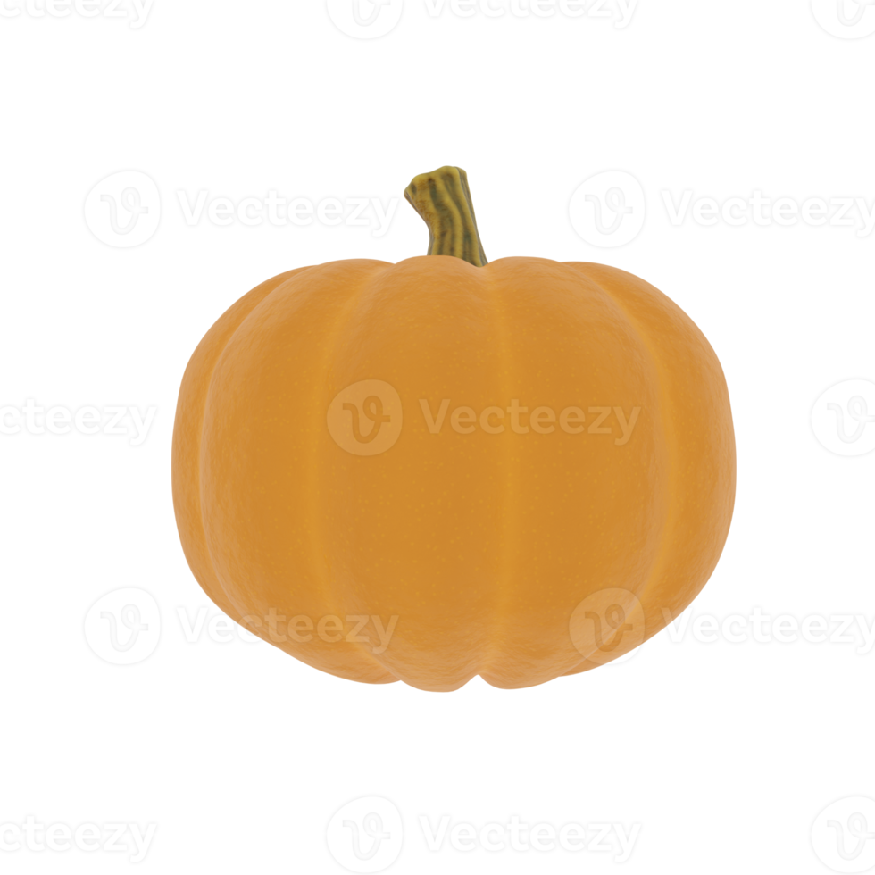 rijpe pompoen geïsoleerd op een witte achtergrond, 3D-rendering illustratie op herfst oogst, halloween, thanksgiving en gezond eten thema's. png