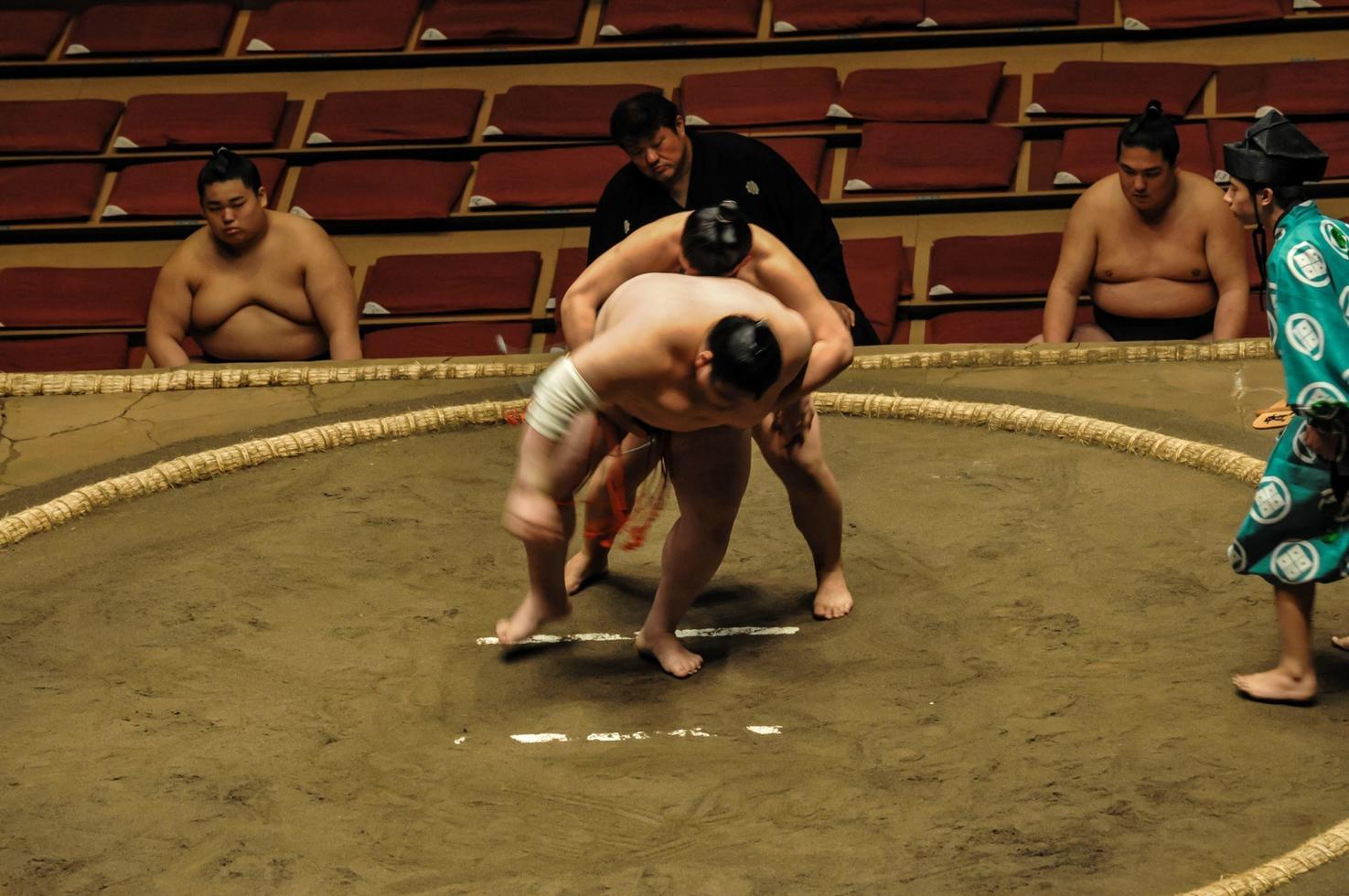 Tokyo, Japan, 2021 - Wrestlers in the Grand Sumo Tournament in Tokyo photo
