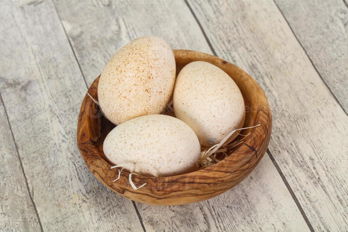 Three big raw turkey egg photo
