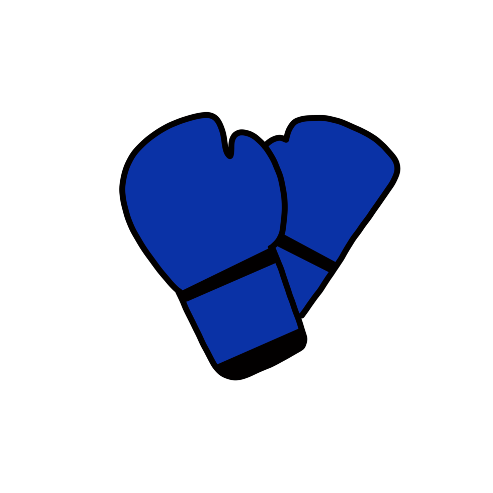 luva de boxe azul esporte desenhado à mão png