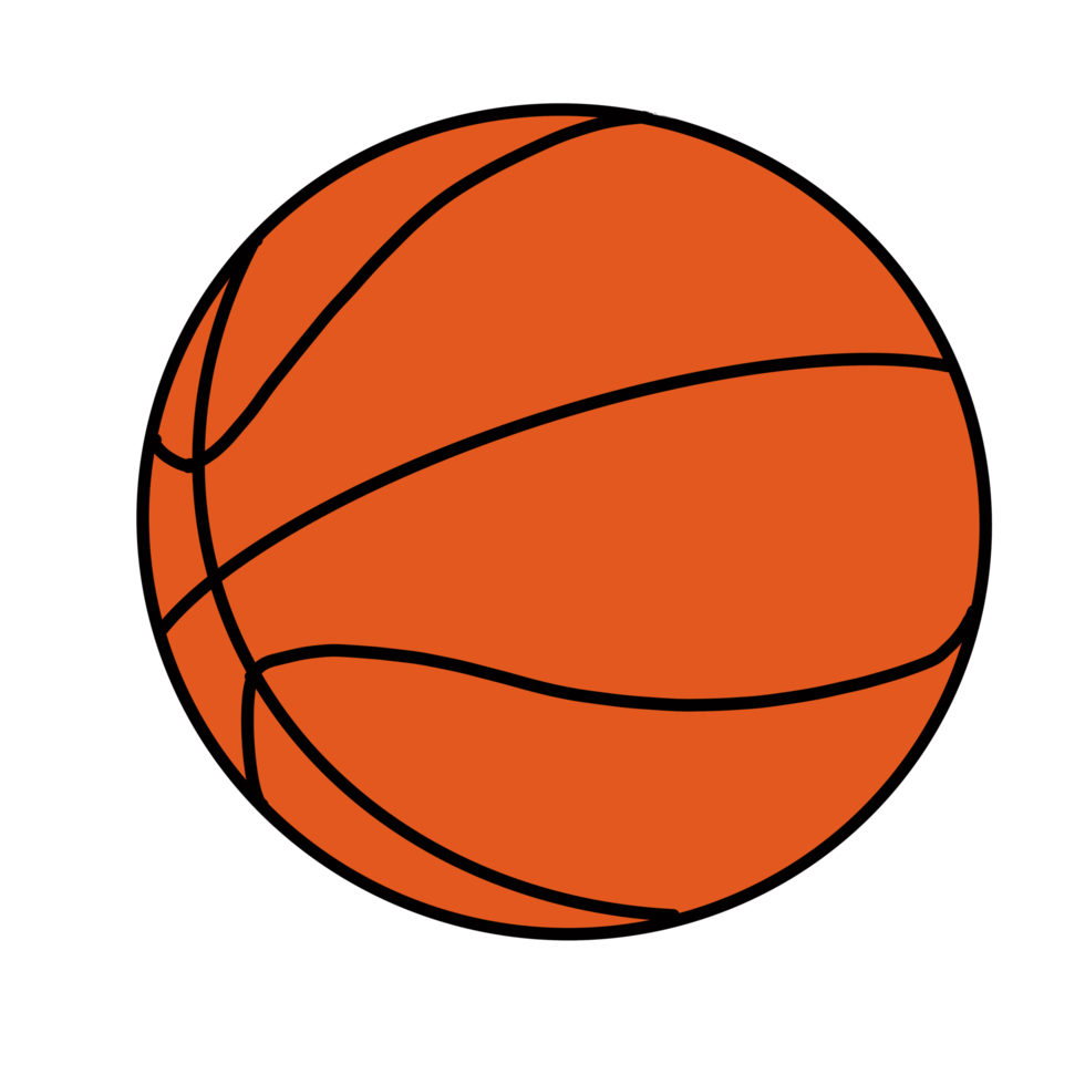 sport di basket arancione disegnato a mano png