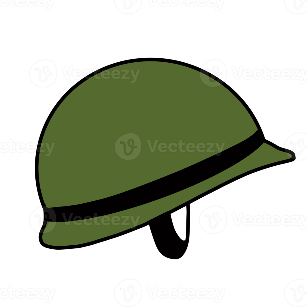 Green Soldier Hat Military Hand drawn organic line Doodle 8470109 PNG