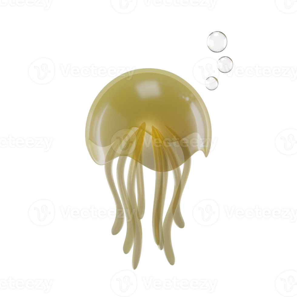 illustrazione di rendering 3d di meduse png