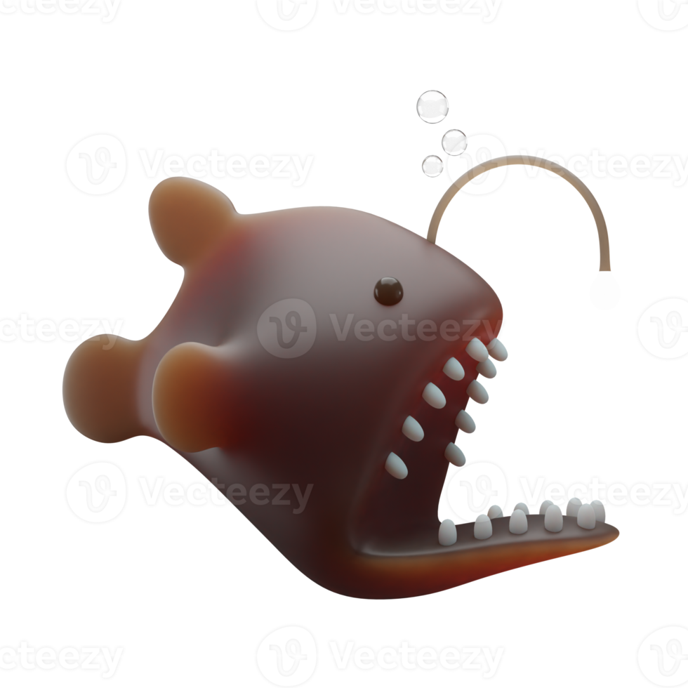 illustration de rendu 3d de poisson baudroie png