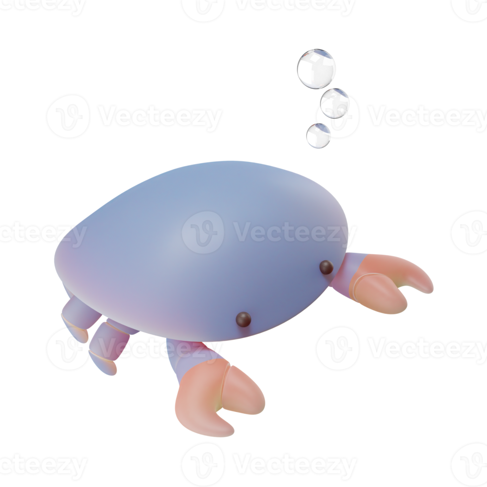 krab 3d render illustratie png