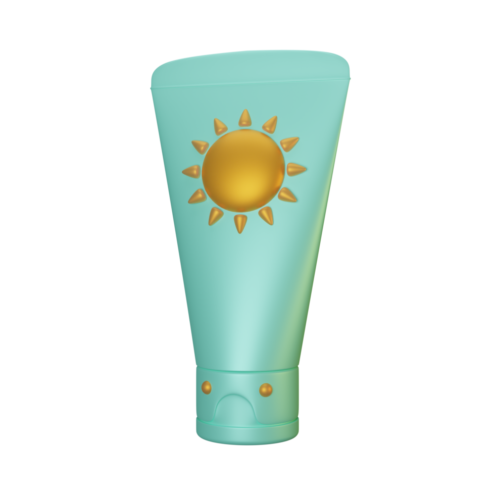 crème solaire d'été icône de rendu 3d png