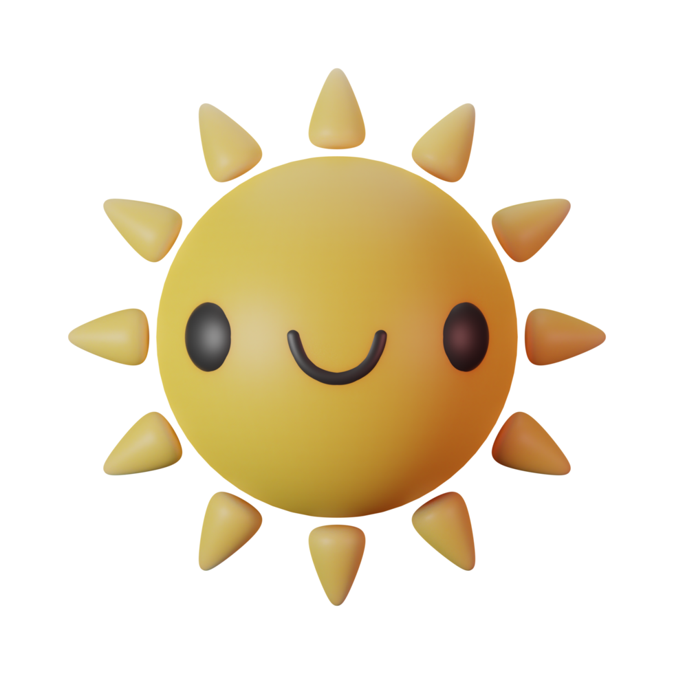 sommar leende solkräm 3d render ikon png