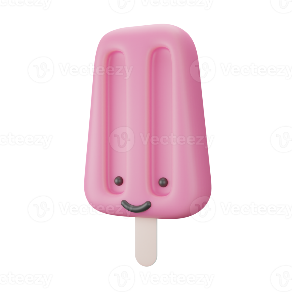 Summer Popsicle 3D Render Icon png