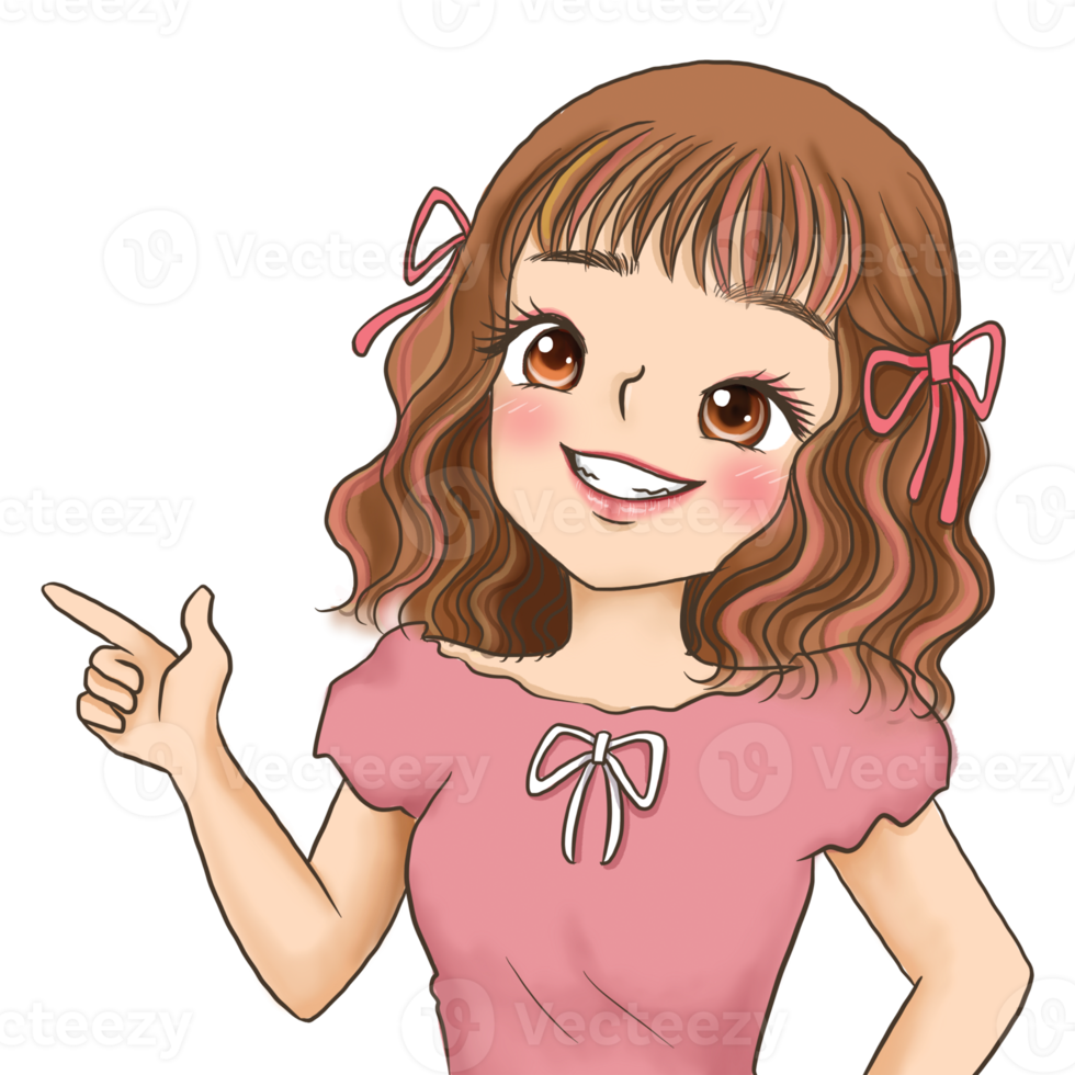 menina anime personagem fofo ilustração de emoção dos desenhos animados, desenho clipart arte de design de mangá kawai png