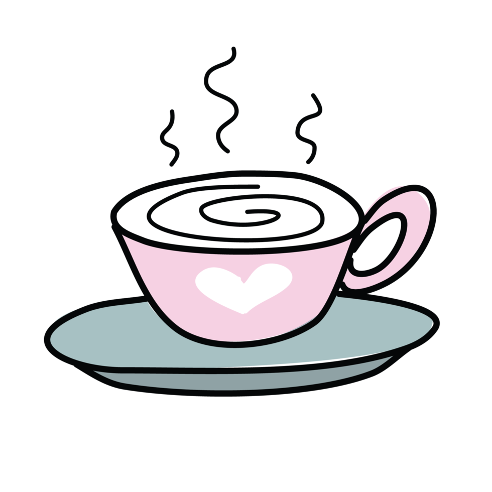 tazza da caffè anime simpatico personaggio cartone animato modello emozione illustrazione clipart disegno kawaii manga design idea art png