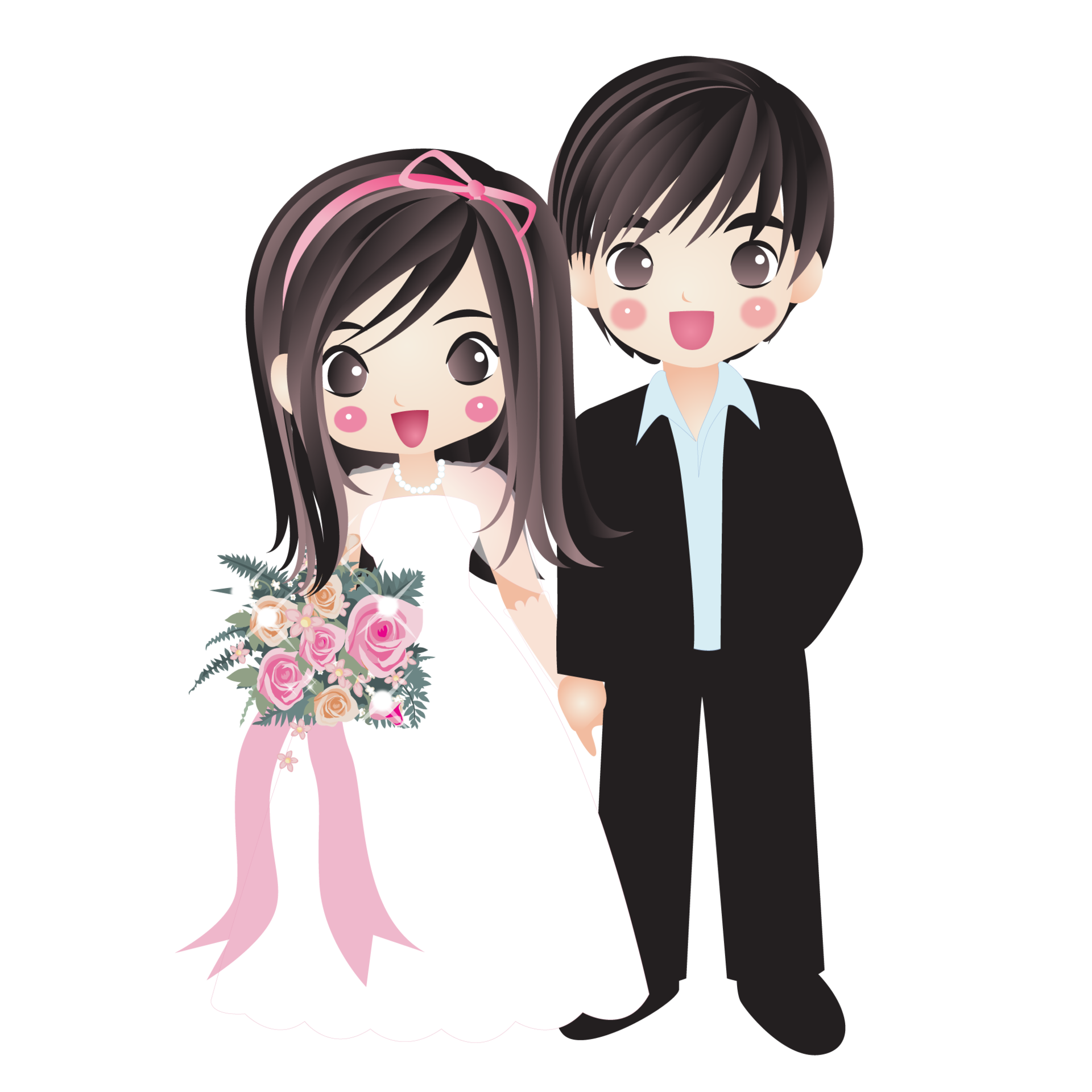 Wedding Day Bliss: Anime Boy and Girl in Bridal Suits | Amazon.com.br-demhanvico.com.vn