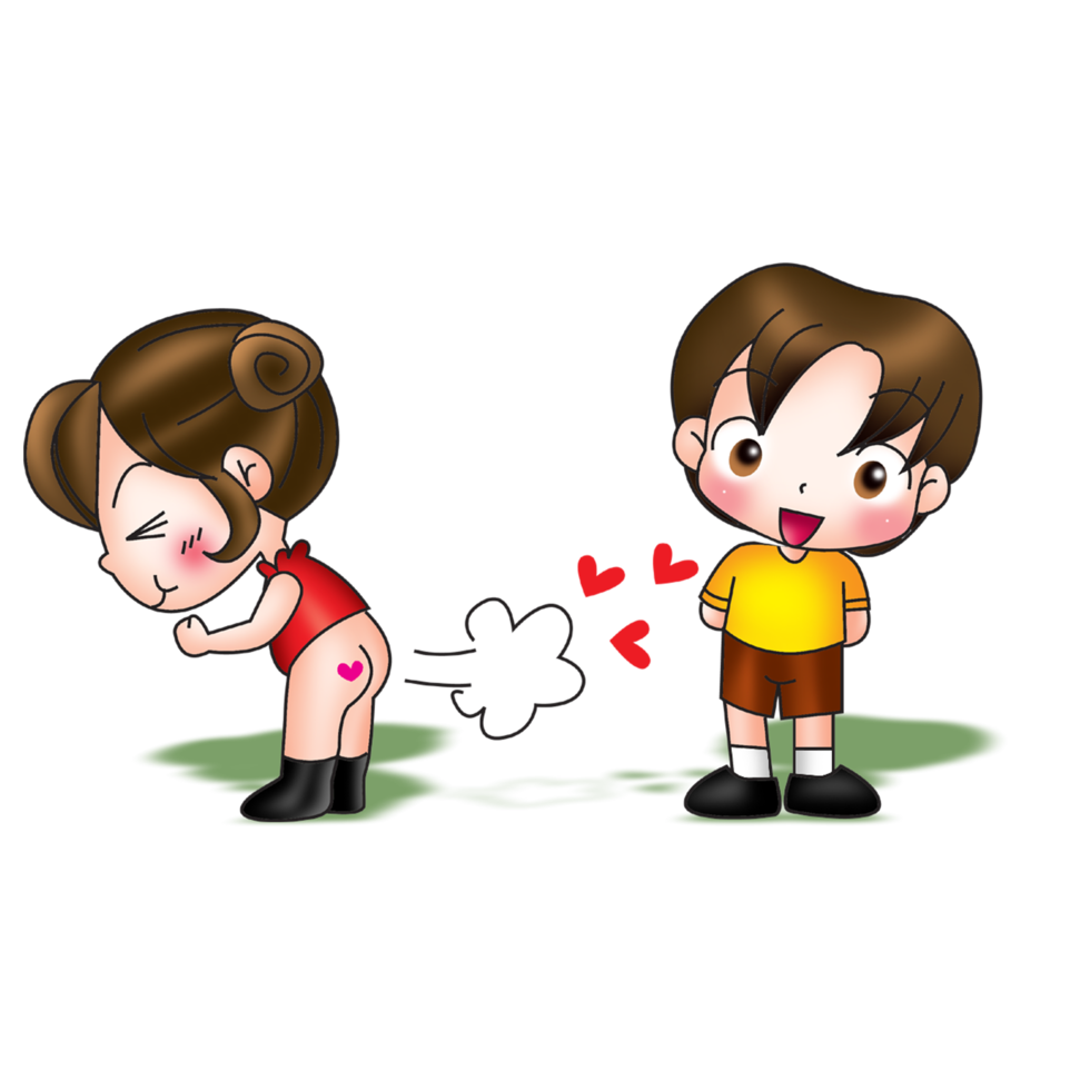 Cartoon Fun Fart Cute Couple 8470284 Png 