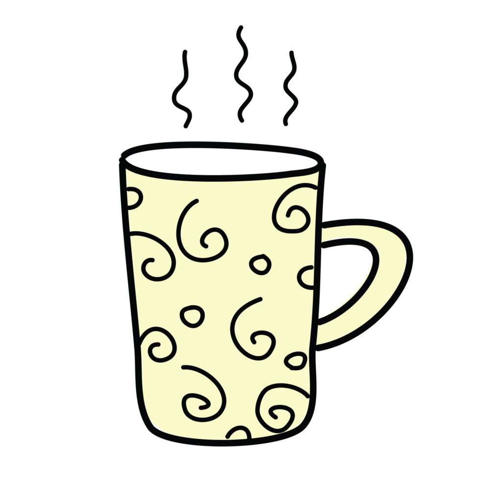 tazza da caffè anime simpatico personaggio cartone animato modello emozione illustrazione clipart disegno kawaii manga design idea art png