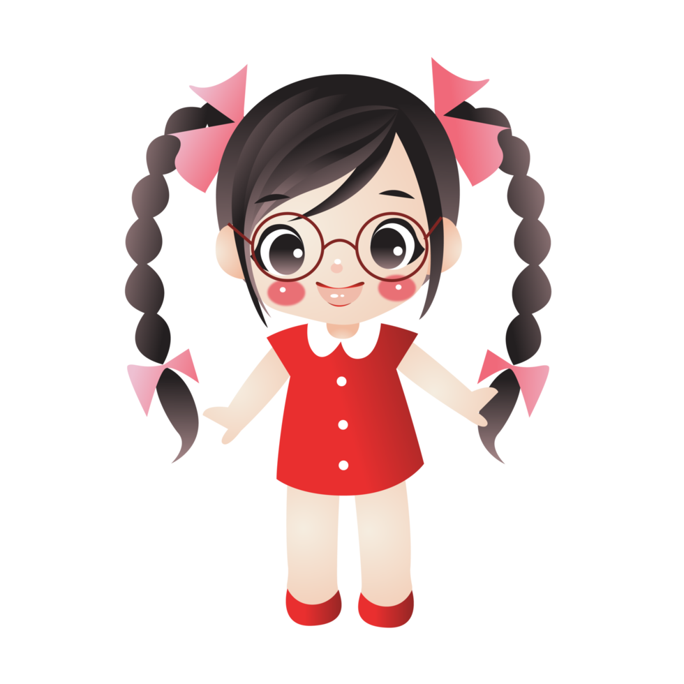 meisje anime schattig karakter cartoon model emotie illustratie clipart tekening kawaii manga ontwerp idee art png