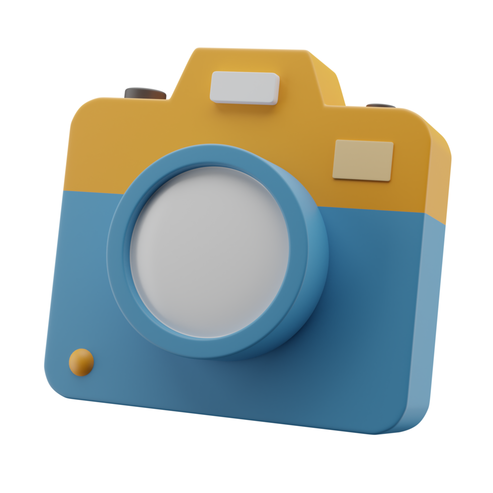 3D camera illustration icon transparent png