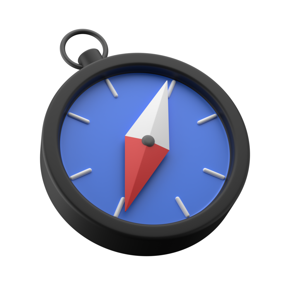 3D compass navigation icon illustration png