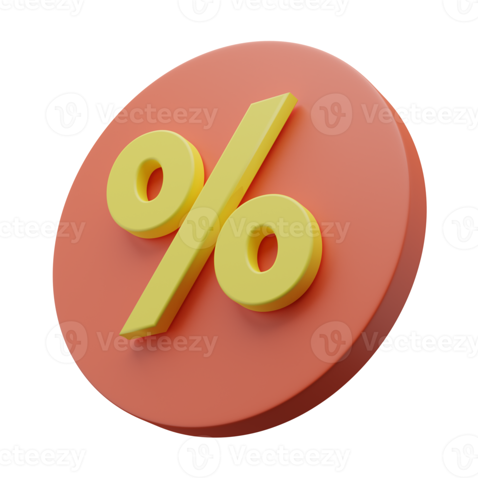 3D discount icon with red and yellow color png