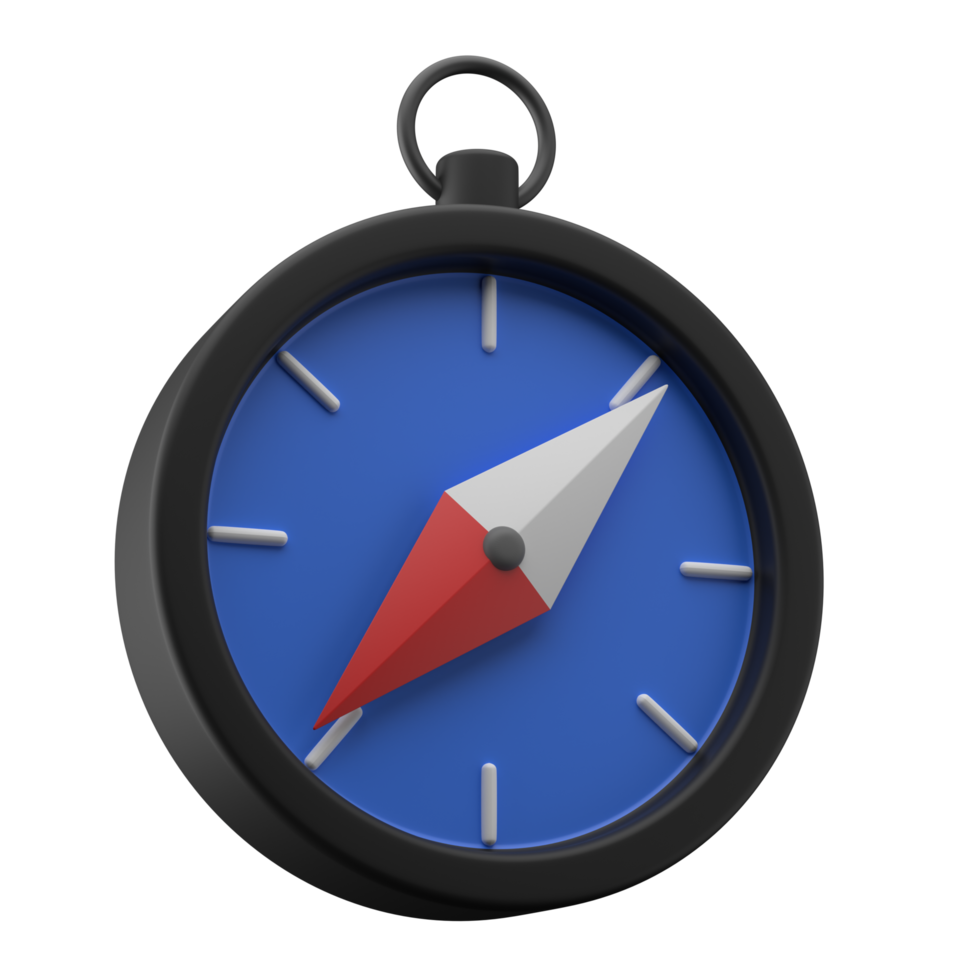 3D compass navigation icon illustration png