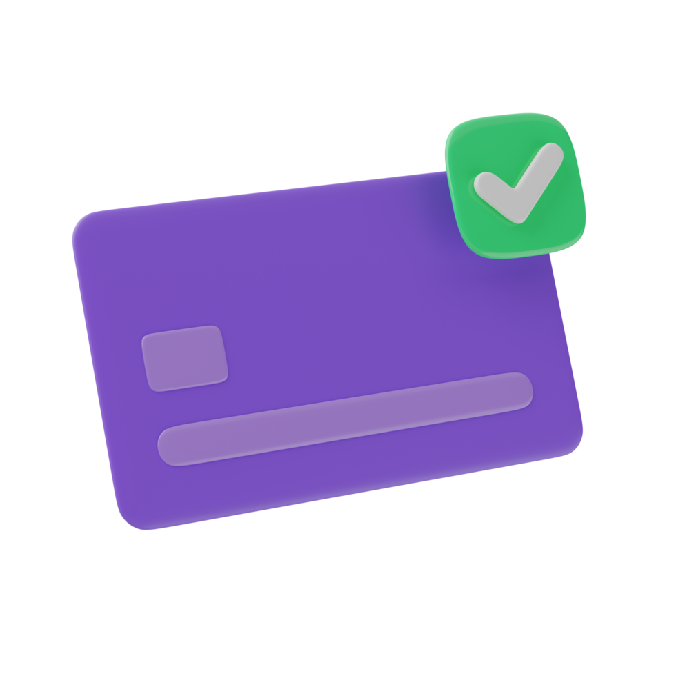 bargeldlose Zahlung oder Kreditkarte mit Häkchen, verifiziertem, akzeptiertem Symbol oder Symbol png