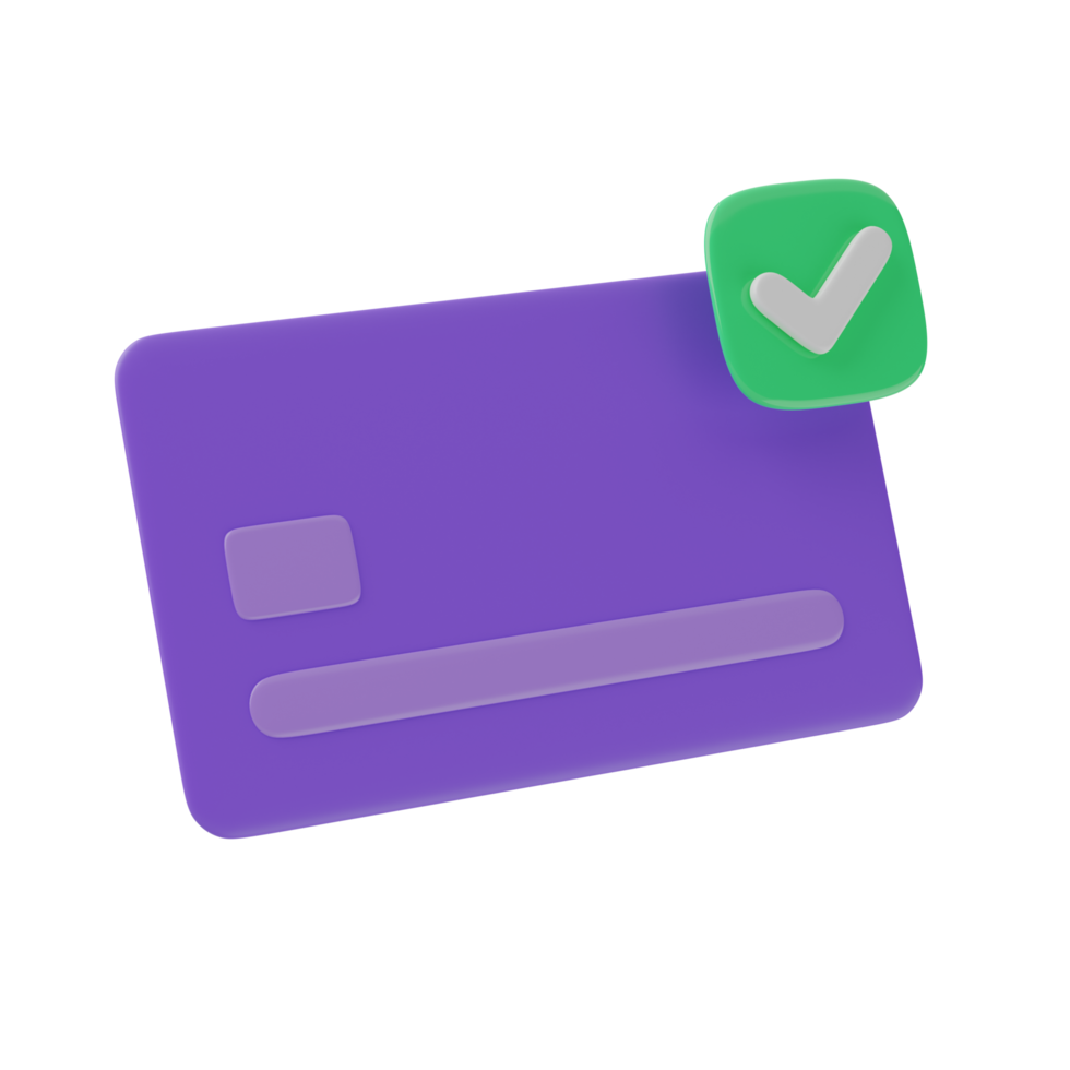 Cashless payment or credit card with check mark, verified, accepted icon or symbol png