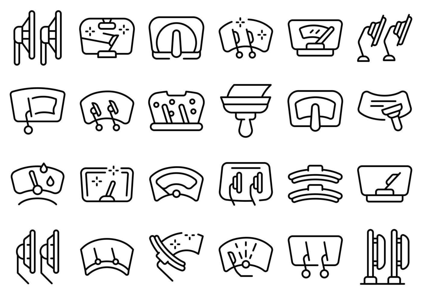 Windshield wiper icons set outline vector. Blade car vector