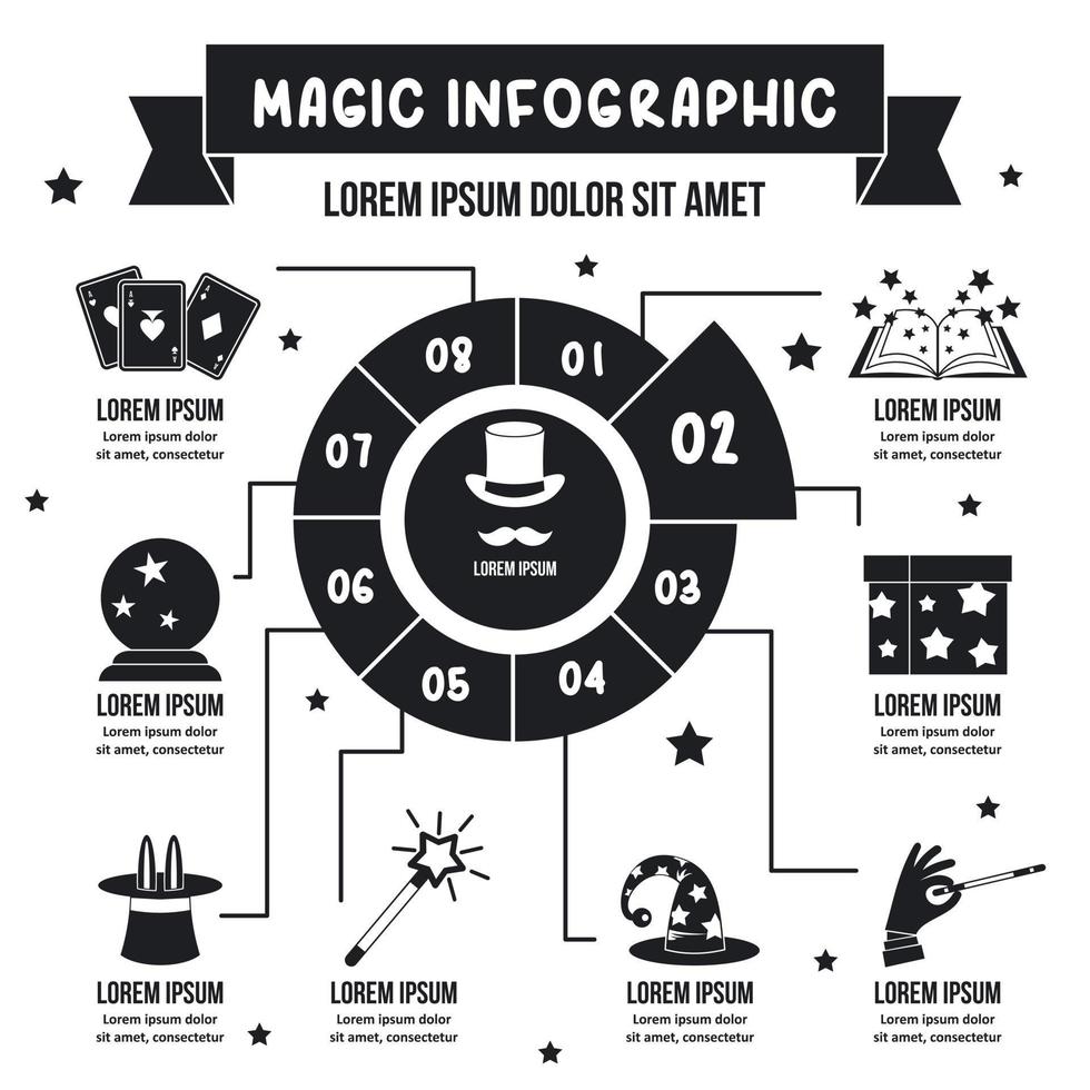 Magic infographic concept, simple style vector