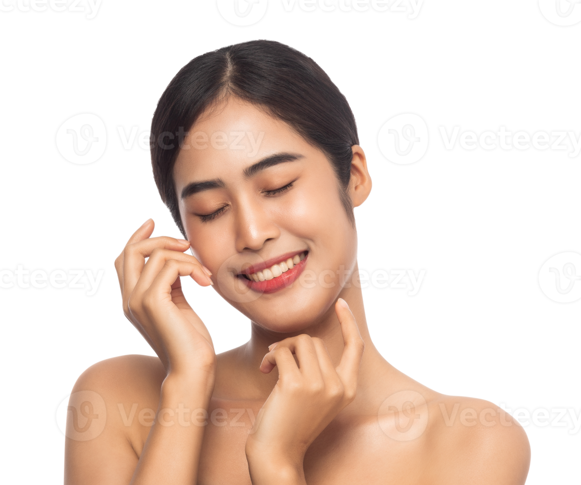 Beautiful Young Asian woman with clean fresh skin. Beauty concept. Png file