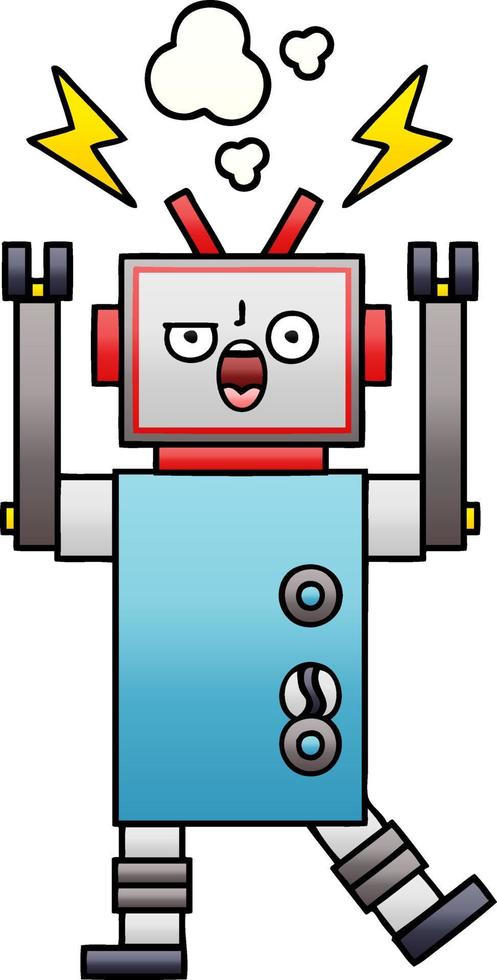 gradient shaded cartoon broken robot vector