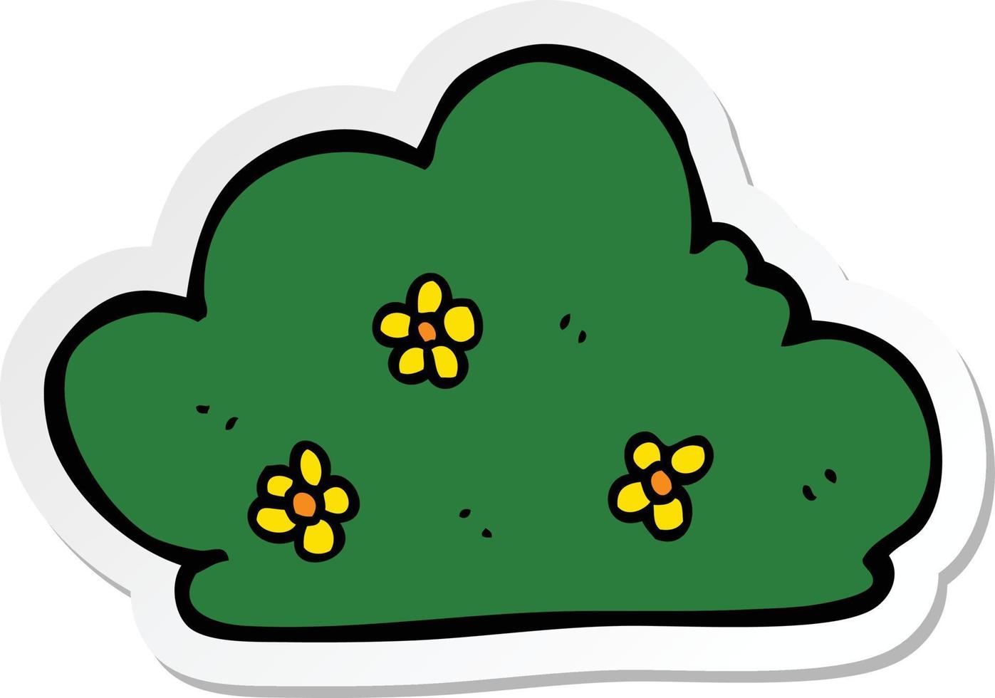 sticker of a cartoon hedge vector