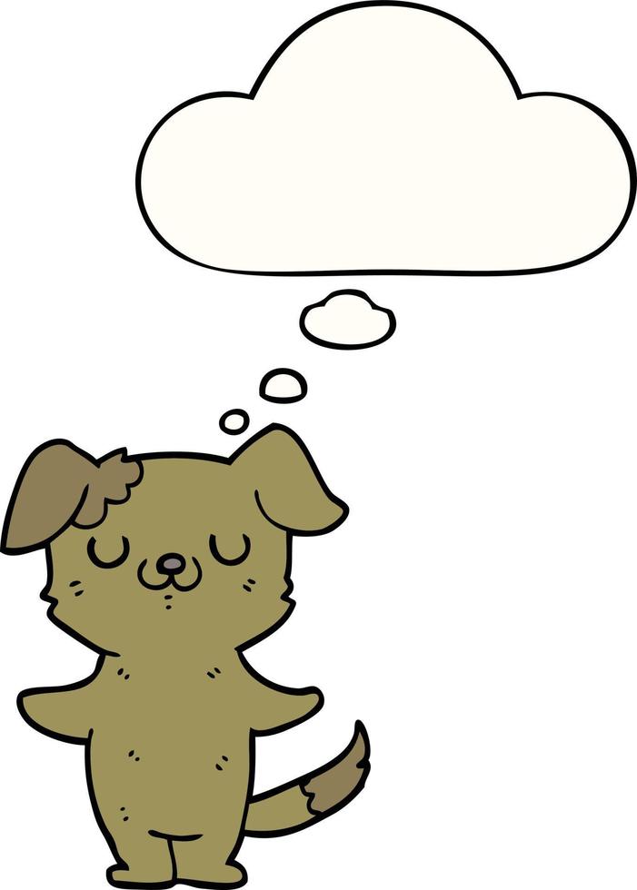 cartoon puppy and thought bubble vector