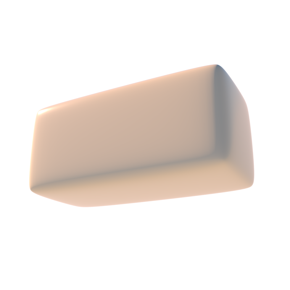 3d render basic shape long cube minus primitive icon illustration with glossy finish element png