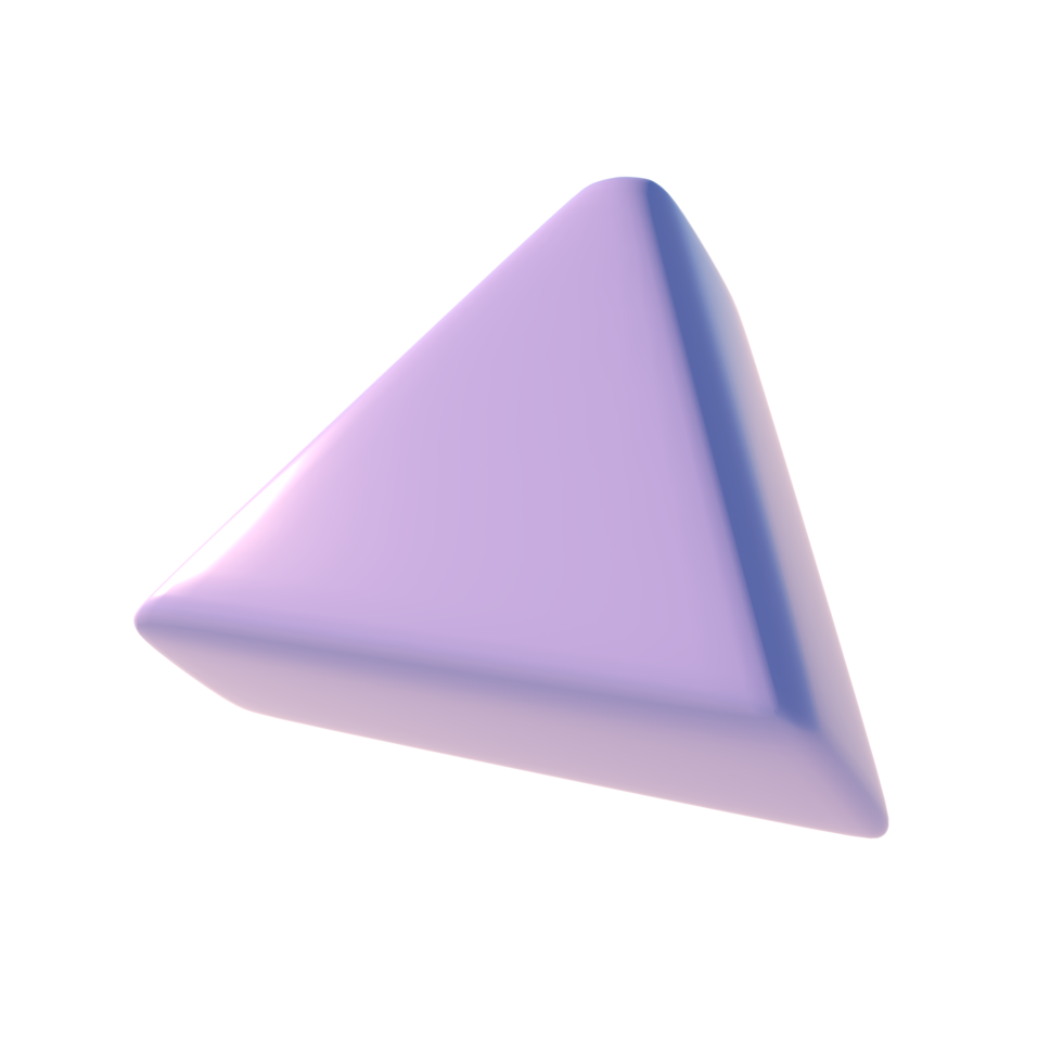 3d render basic shape triangle primitive icon illustration with glossy finish element png