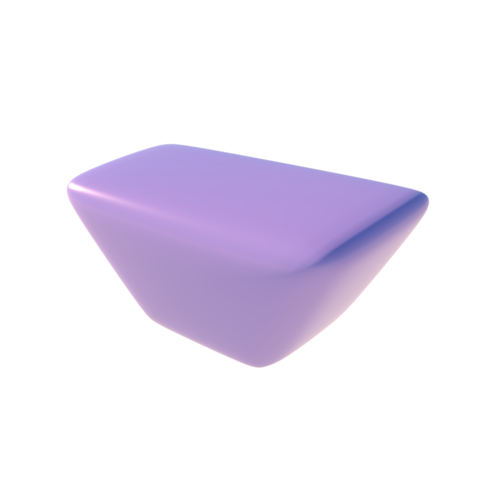 3d render basic shape trapezoid flipped primitive icon illustration with glossy finish element png