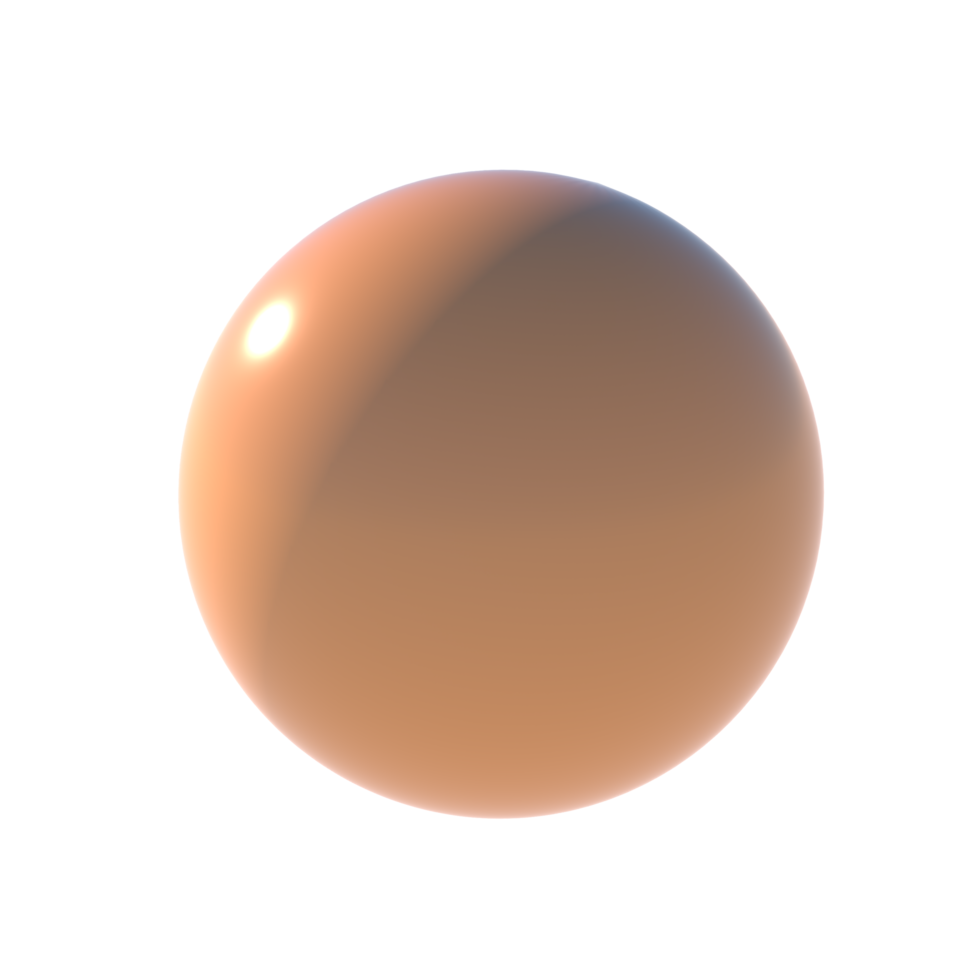 rendering 3d illustrazione dell'icona primitiva della sfera di forma base con elemento di finitura lucida png
