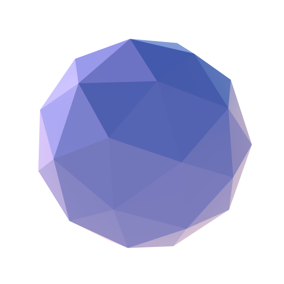 3d render basic shape ico sphere primitive icon illustration with glossy finish element png