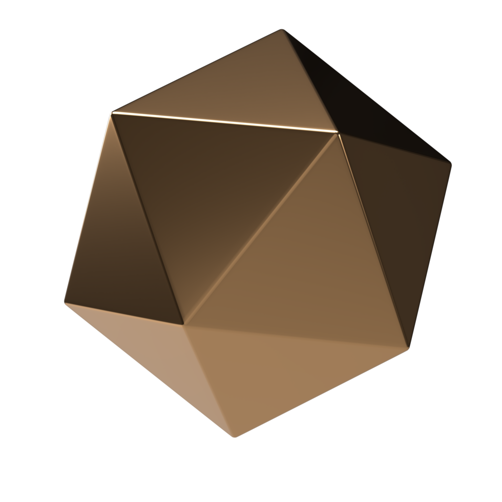 3D-geometrische Grundform Würfelkugel primitives metallisches Goldelement für die Dekoration dreidimensionale Rendering-Set-Sammlung png