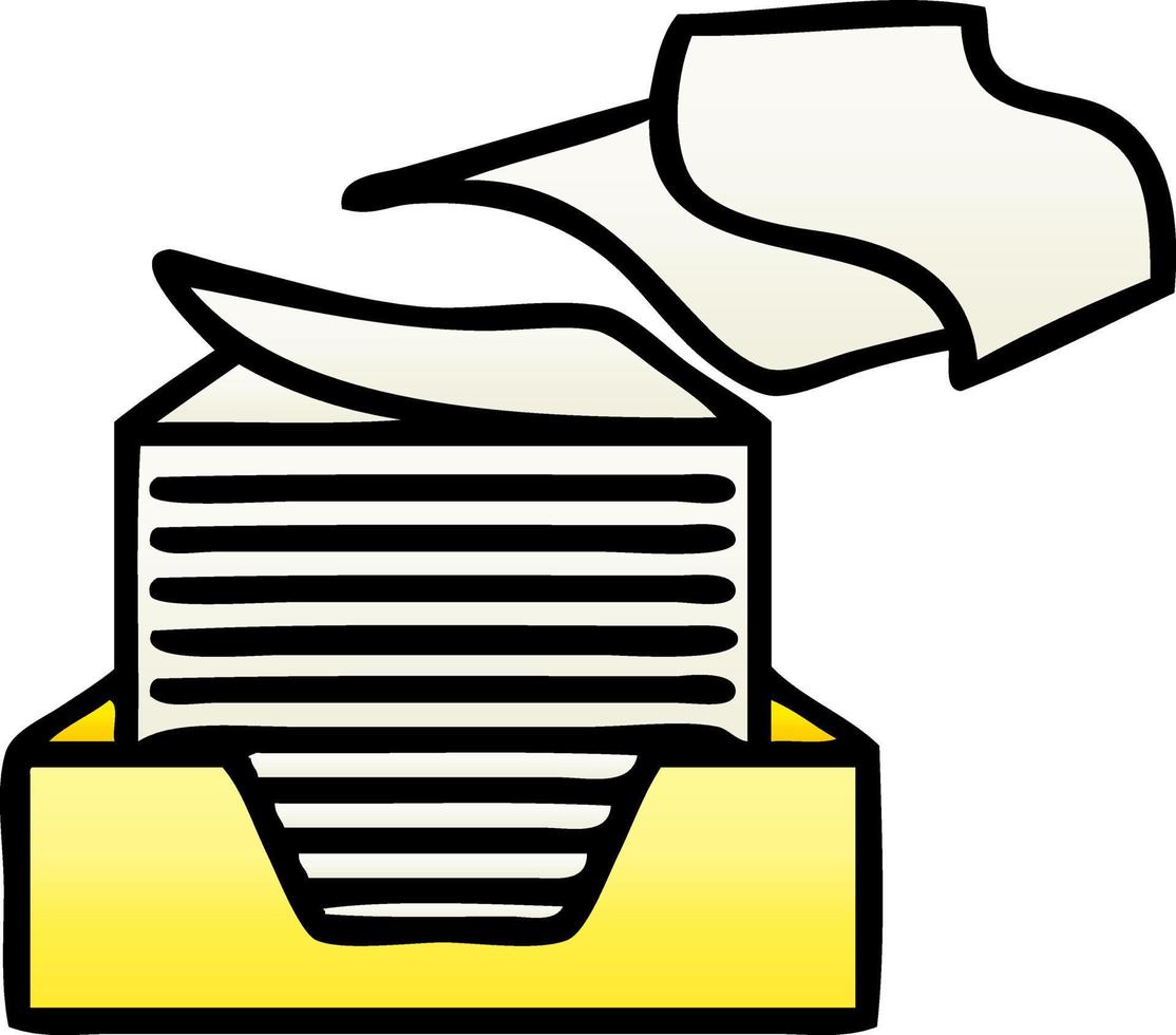 gradient shaded cartoon stacked papers vector