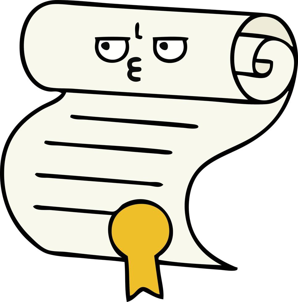 cute cartoon contract vector